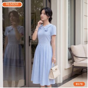 Hình ảnh thực tế đầm công sở BEMINE B578 phom dáng chuẩn.