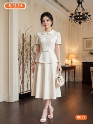 Mẫu đầm dáng dài BEMINE B612 giúp tôn dáng và che bụng hiệu quả.