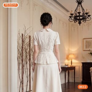 Cận cảnh đường may sắc sảo của mẫu đầm peplum BEMINE B612.