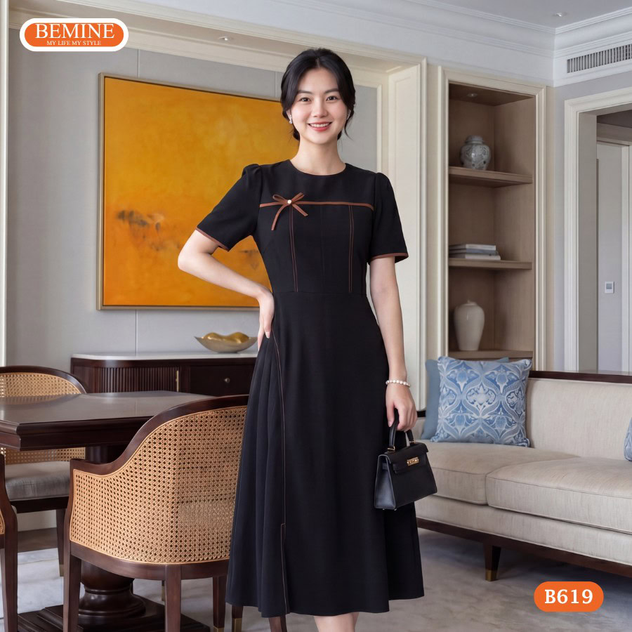 Mẹo cách chọn size đầm nữ giúp che bụng hiệu quả tốt.
