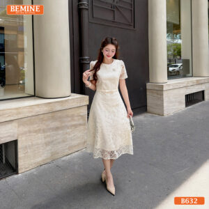 Đầm hoa nhí B632 thanh lịch chốn công sở