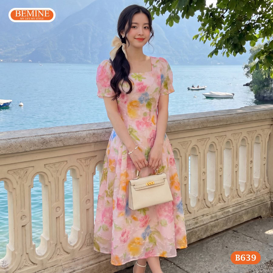 Mẫu đầm dáng dài BEMINE B639 giúp tôn dáng và che bụng hiệu quả.