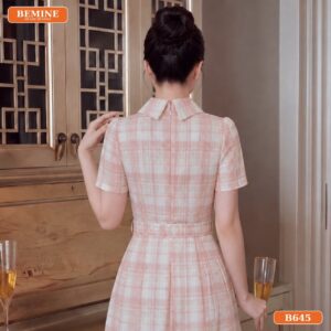 Đầm thiết kế BEMINE cổ sơ mi đai eo dáng chữ A B645 - những mẫu áo nữ hot nhất hiện nay