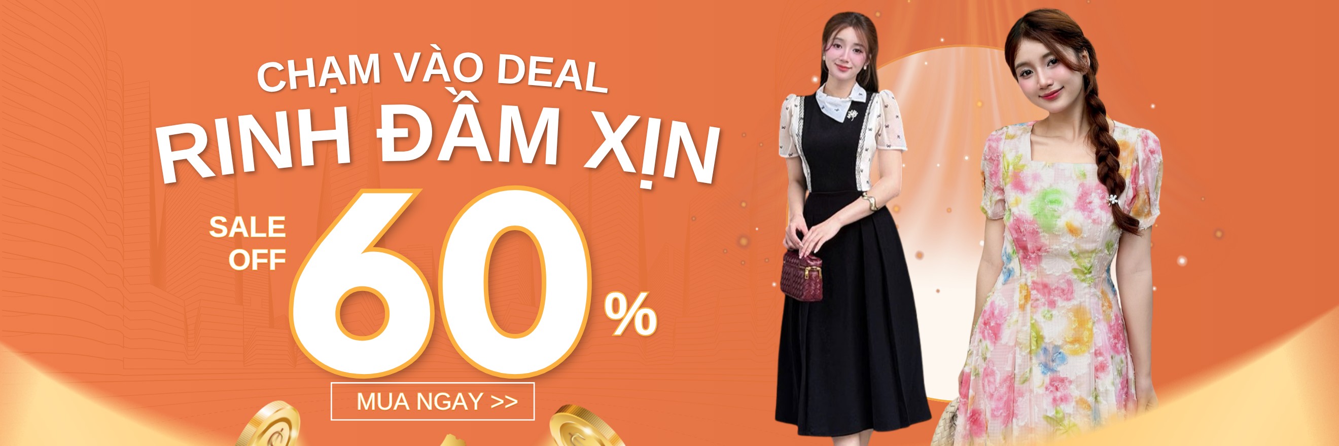 Đầm Công Sở Phối Cổ Sơ Mi Tinh Tế - Váy Xòe Hoa Nhí