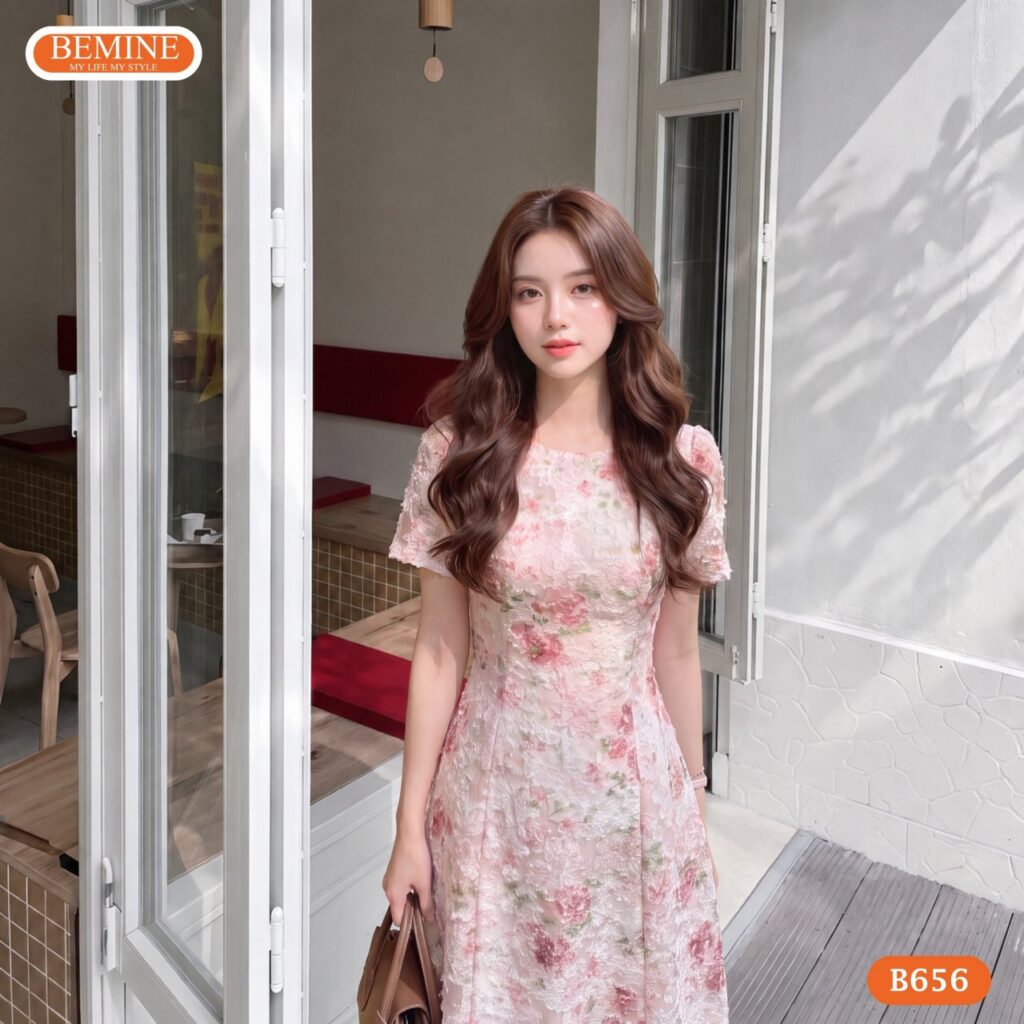Đầm sang trọng B656 tinh tế từng đường kim mũi chỉ