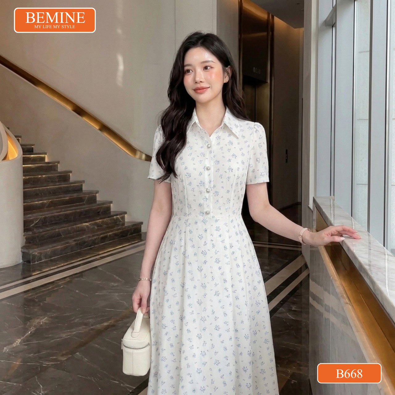 Chất liệu cao cấp của đầm thiết kế BEMINE B668