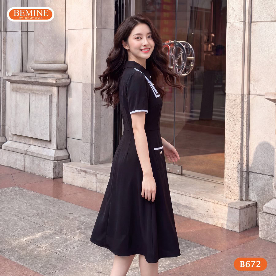 Phong cách bền vững với đầm BEMINE B672 Đầm BEMINE B672 tôn dáng, dễ bảo quản