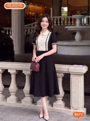 Đầm dáng A B675 chất liệu cao cấp thoáng mát