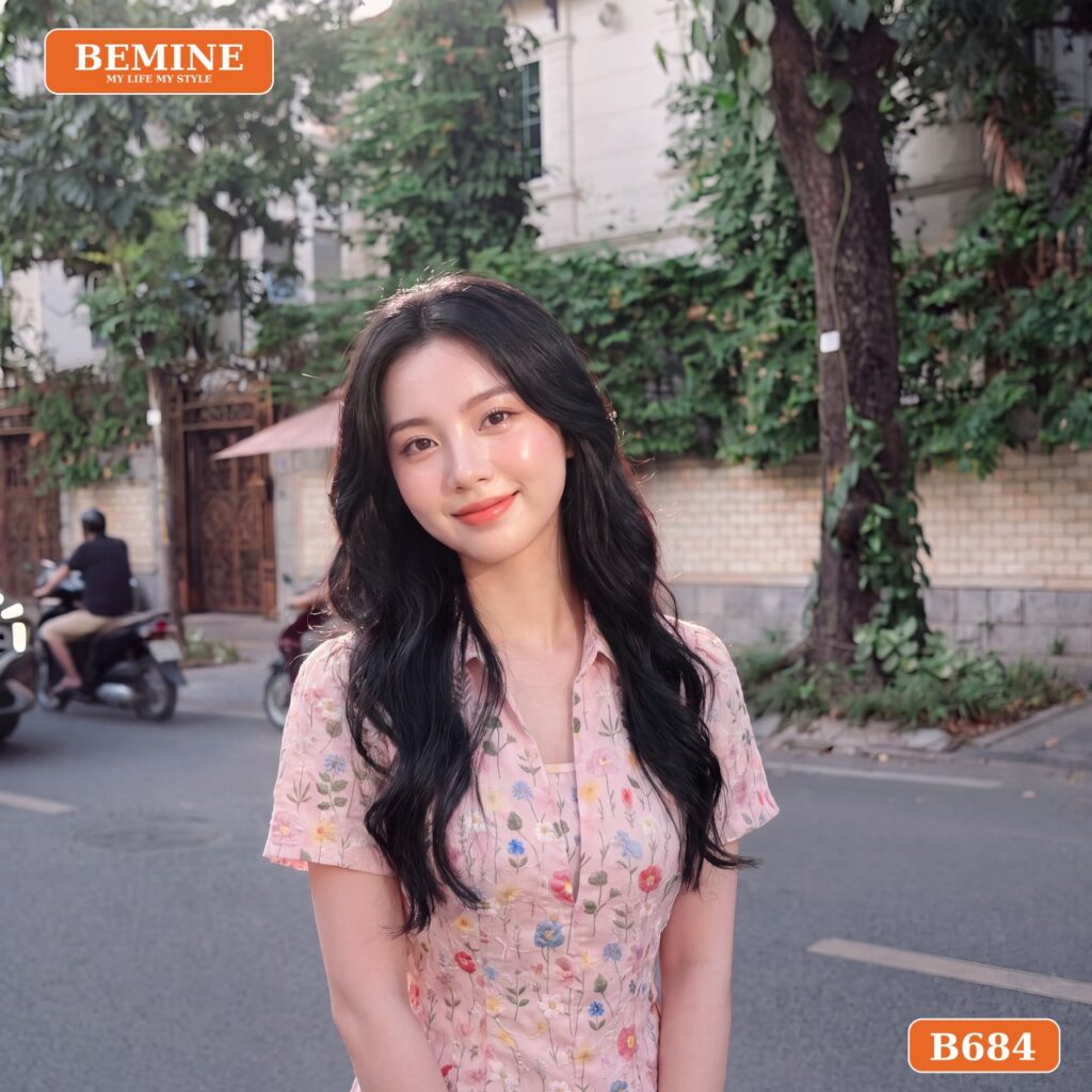 Đầm dáng A B684 tinh tế từng đường kim mũi chỉ