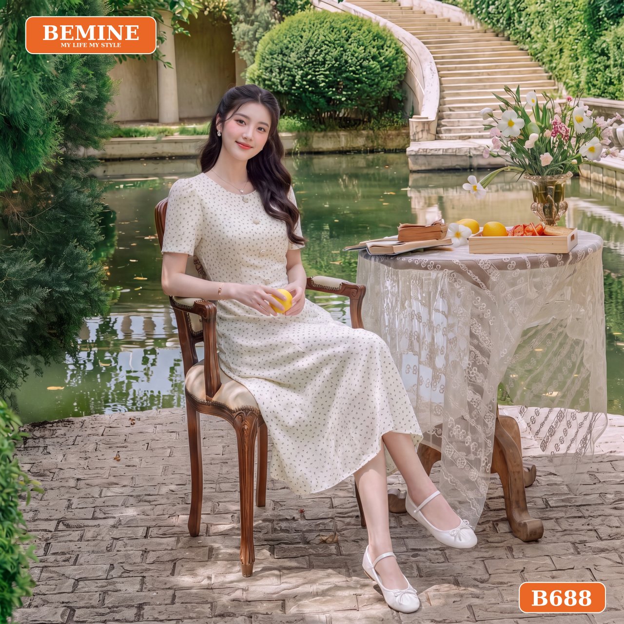 Phối đồ sành điệu với Đầm Đũi Hoa Nhí Dáng Dài BEMINE B688 cho nhiều dịp