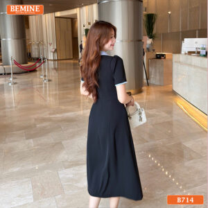 Chất liệu Cotton Thái của đầm BEMINE B714 mềm mại, thoáng mát