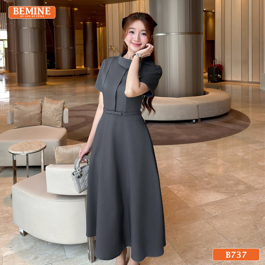 Đầm thiết kế BEMINE cổ lệch dáng dài B737 - những mẫu áo nữ hot nhất hiện nay