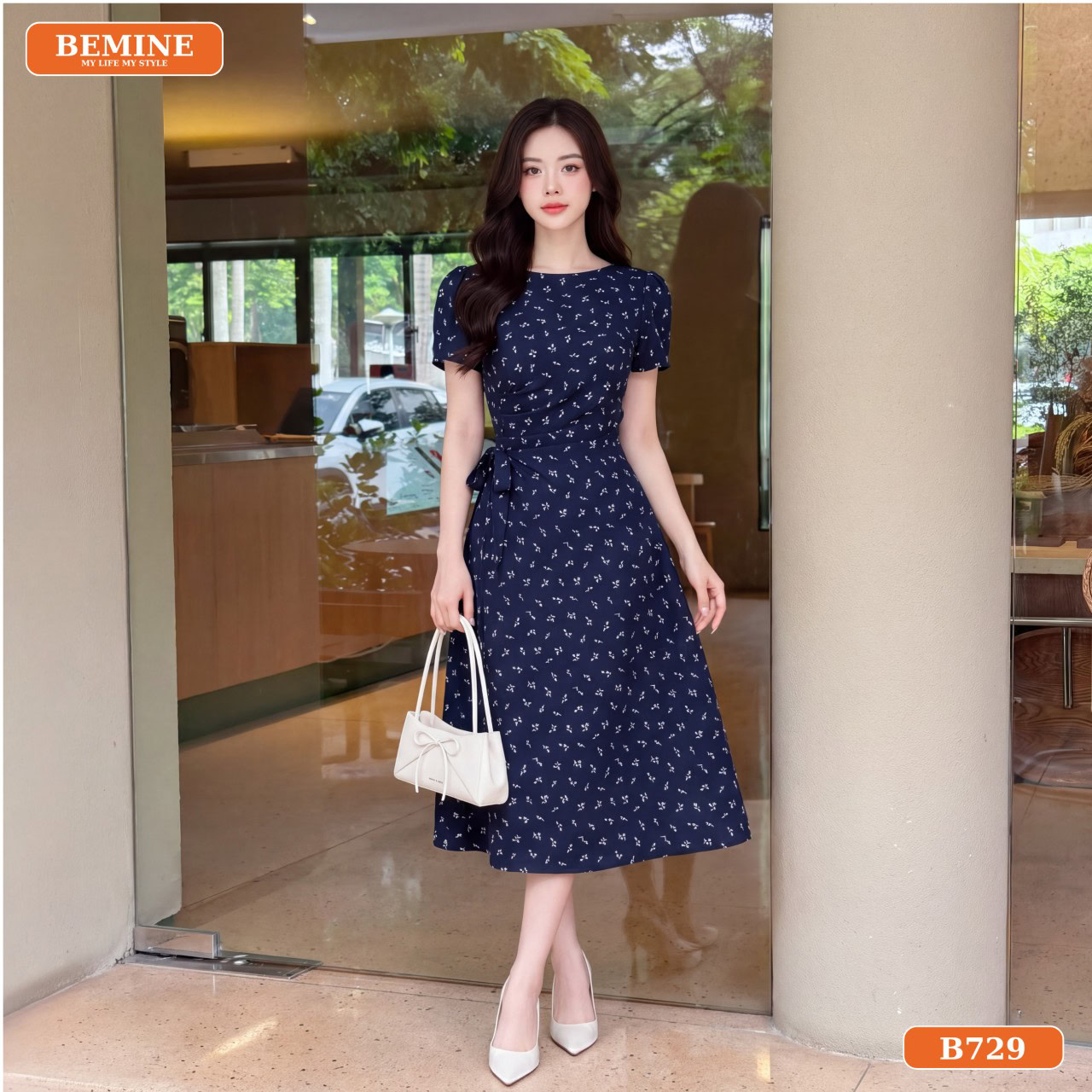 Lợi ích của đầm thiết kế BEMINE cổ tròn nhún eo dáng chữ A B729
