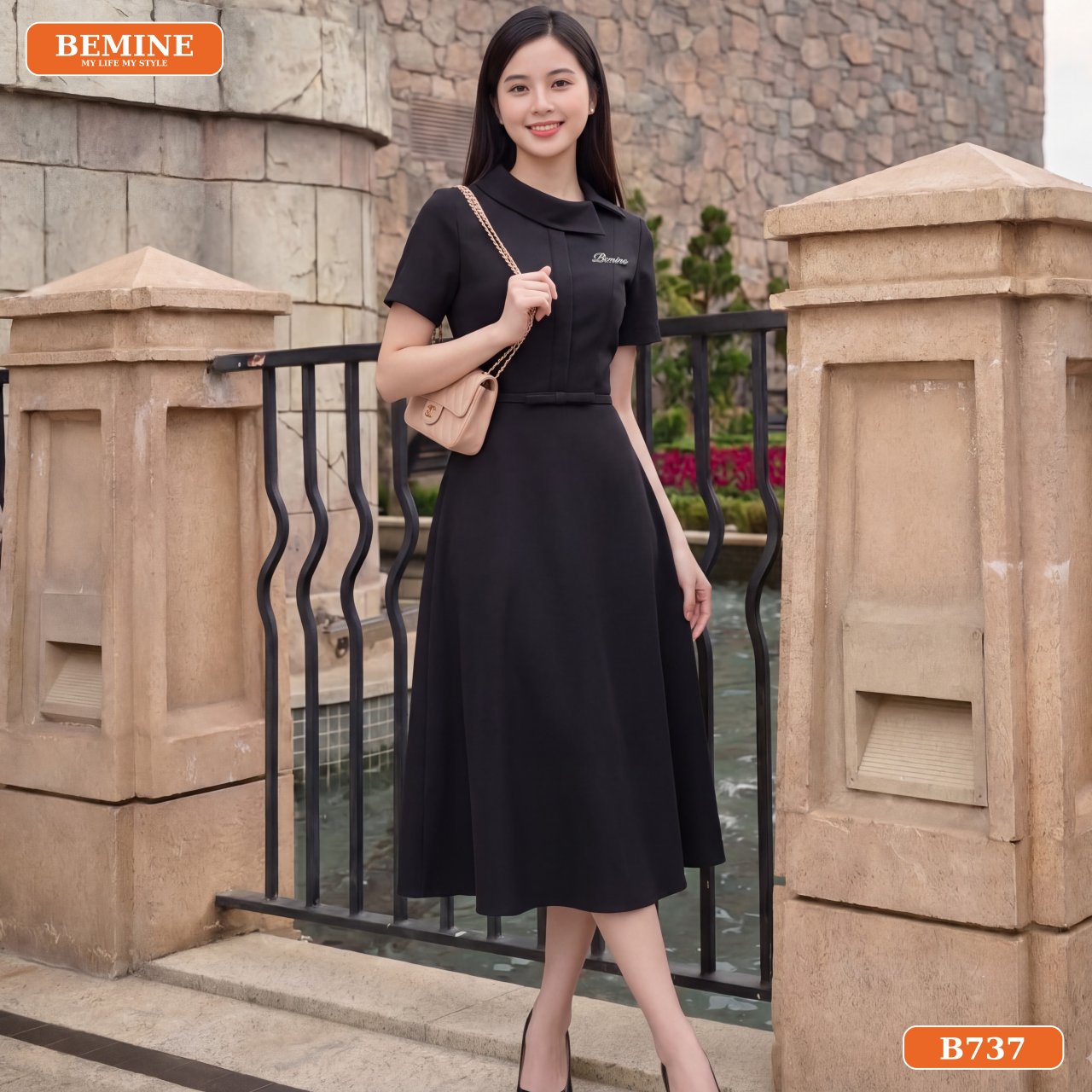 Chi tiết túi tiện ích đầm thiết kế B737 BEMINE