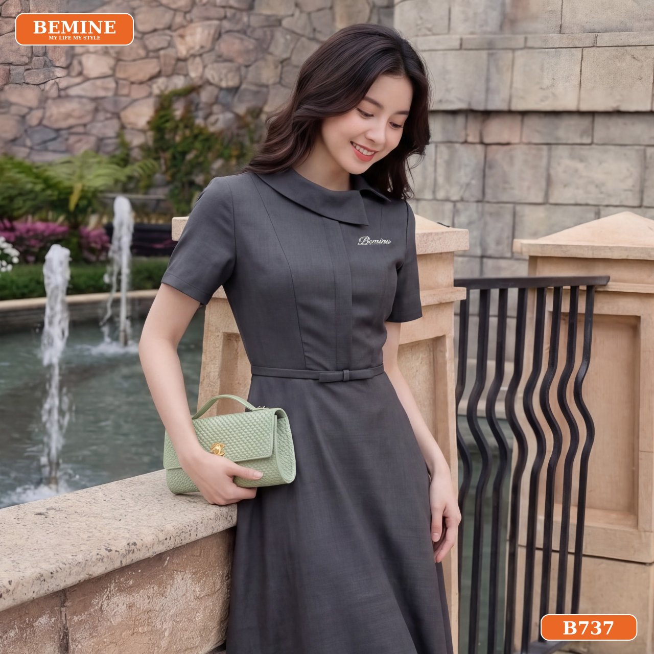 Thiết kế đầm cổ lệch thanh lịch cho quý cô BEMINE