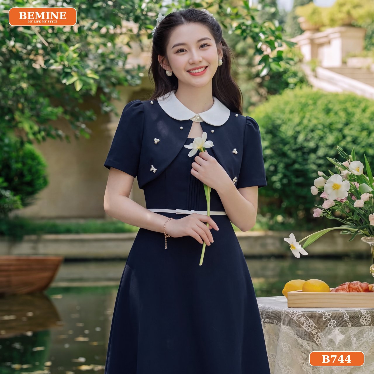 Mẫu đầm công sở B744 che khuyết điểm, tôn dáng hiệu quả