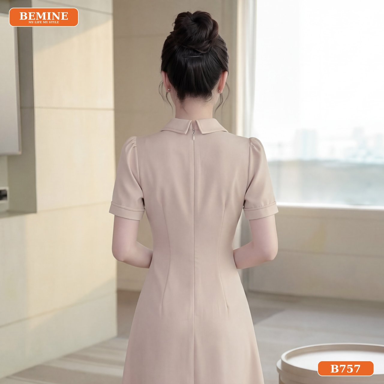 Chi tiết túi hộp tiện lợi trên đầm B757 BEMINE