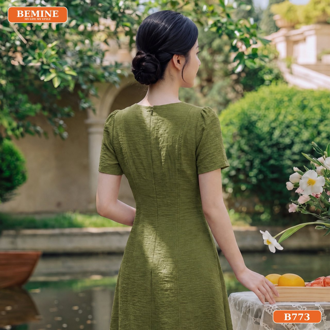 Cận cảnh từng đường may đầm thiết kế B773 BEMINE