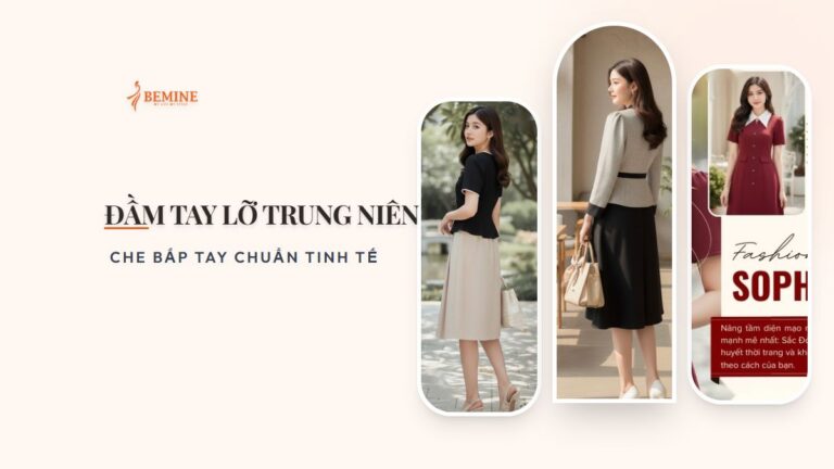 Đầm tay lỡ trung niên: che bắp tay chuẩn tinh tế hình ảnh