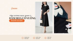 Đầm hoa cổ vuông: tôn xương quai xanh cực khéo hình ảnh