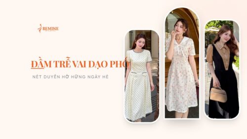 Đầm trễ vai dạo phố: nét duyên hờ hững ngày hè hình ảnh
