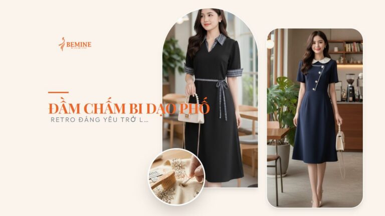 Đầm chấm bi dạo phố: retro đáng yêu trở lại hình ảnh