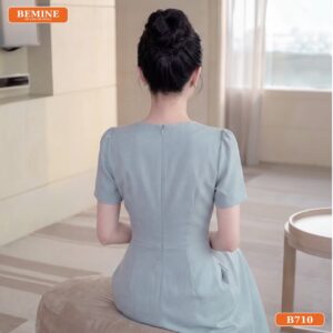 Đầm thiết kế BEMINE cổ tròn dáng chữ A phù hợp đi làm-B710 - váy chữ a