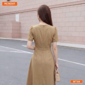 Đầm thiết kế BEMINE cổ tròn dáng chữ A phù hợp đi làm-B710 - tặng quà cho mẹ