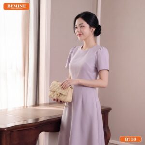 Đầm thiết kế BEMINE cổ tròn dáng chữ A phù hợp đi làm-B710 - váy liền thân chữ a cho người béo
