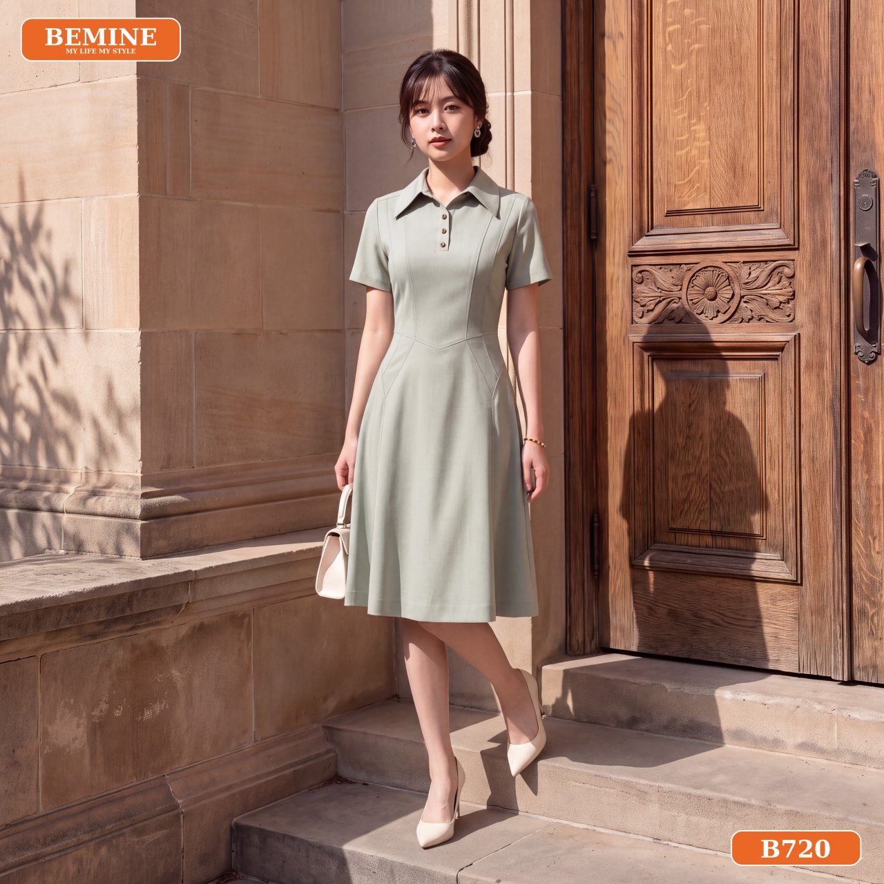 Chất liệu vải Xược Hàn của đầm BEMINE B720