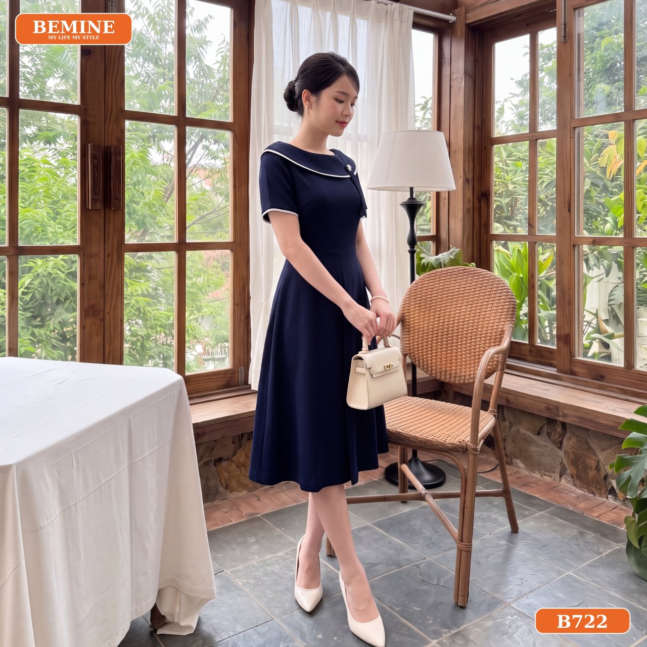 Gợi ý phối đầm thiết kế BEMINE B722 khi đi làm công sở