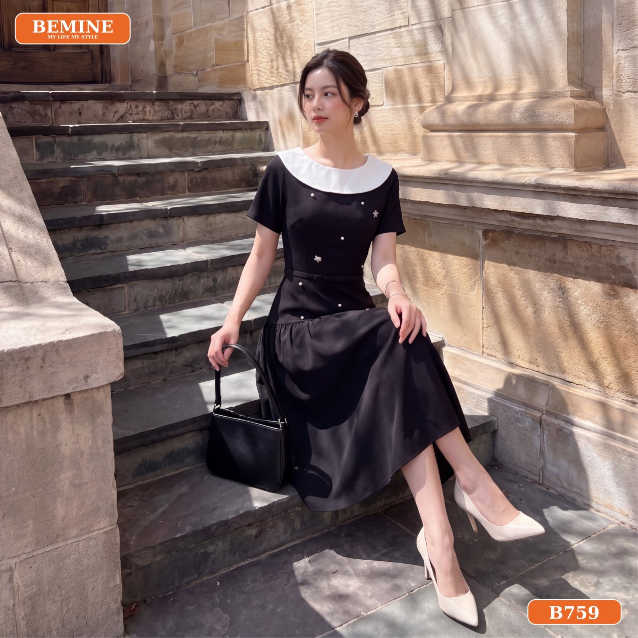 Chất liệu Cotton Thái của đầm dáng dài B759