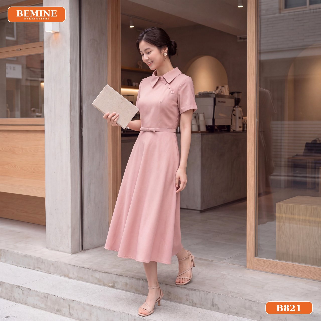 Chất liệu vải xược Hàn của đầm thiết kế B821 BEMINE