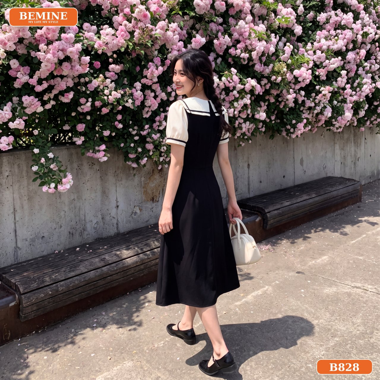 Chất liệu cotton Thái mềm mại của đầm thiết kế B828