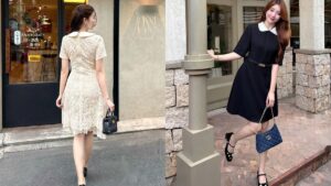Mẫu Đầm Cổ Sen Thiết Kế Cao Cấp Cho Quý Cô U40 Đi Tiệc hình ảnh