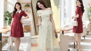Phụ nữ 50 tuổi nên mặc đầm gì đi dự tiệc cưới mùa thu giấu dáng? hình ảnh