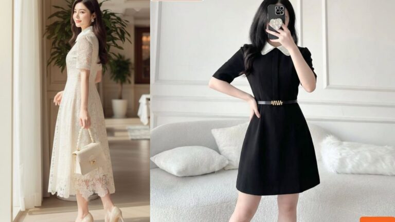 Đầm Ren Đỏ Sang Trọng Đi Tiệc Giáng Sinh Và Tất Niên Nổi Bật hình ảnh
