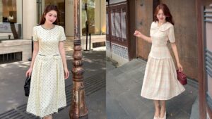 Mẫu Đầm Thiết Kế Tay Lỡ Đi Làm Mùa Thu Cho Người Vai To hình ảnh