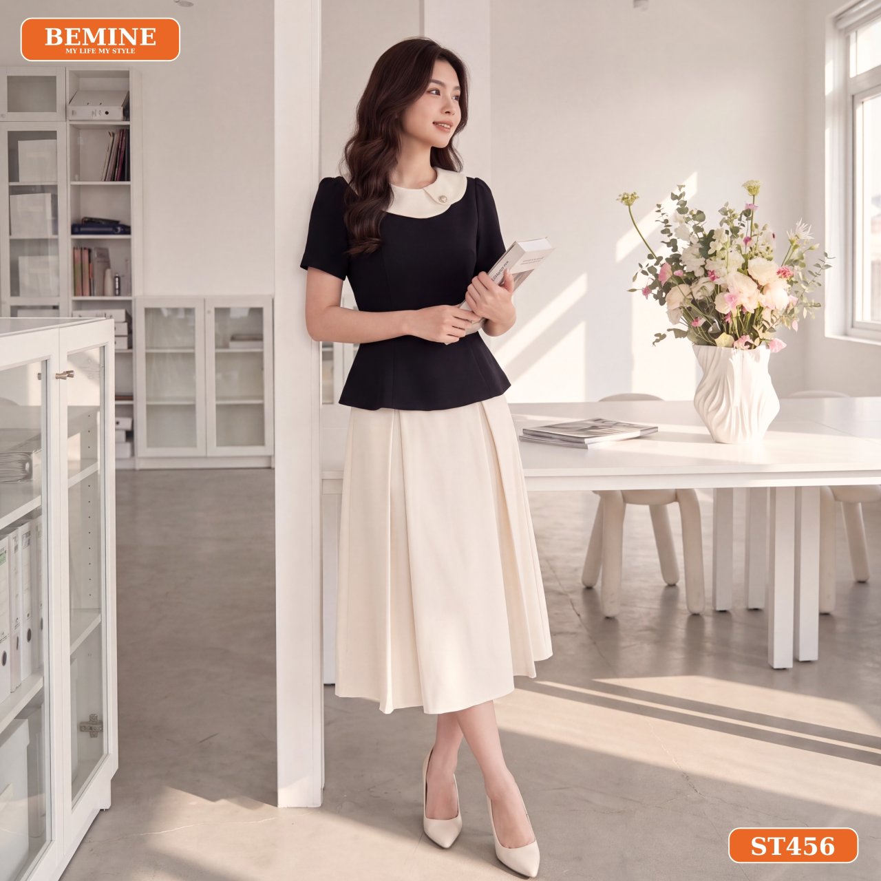 Đường may tinh tế của set trang phục thiết kế BEMINE ST456