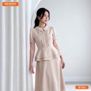 Gợi ý phụ kiện kết hợp đầm thiết kế BEMINE cổ đức B764