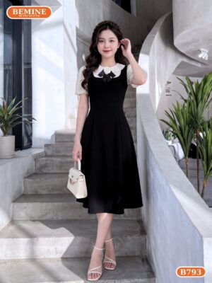 Đầm thiết kế cổ sen B793 dáng chữ A thanh lịch