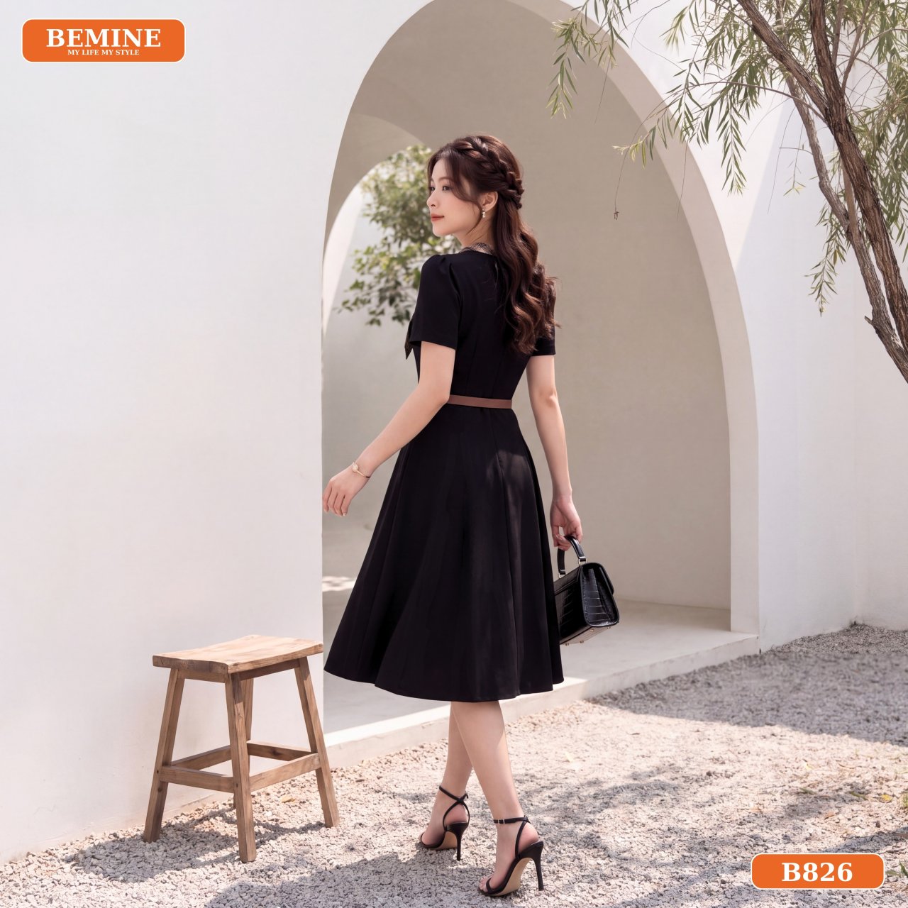 Tổng thể đầm công sở B826 từ BEMINE