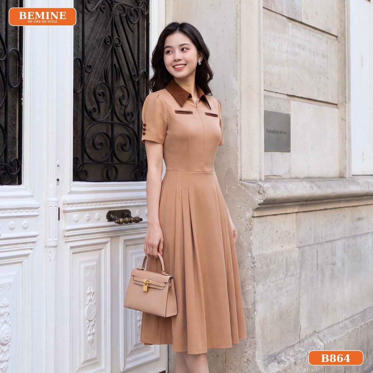Gợi ý phối đồ thanh lịch với đầm chữ A B864