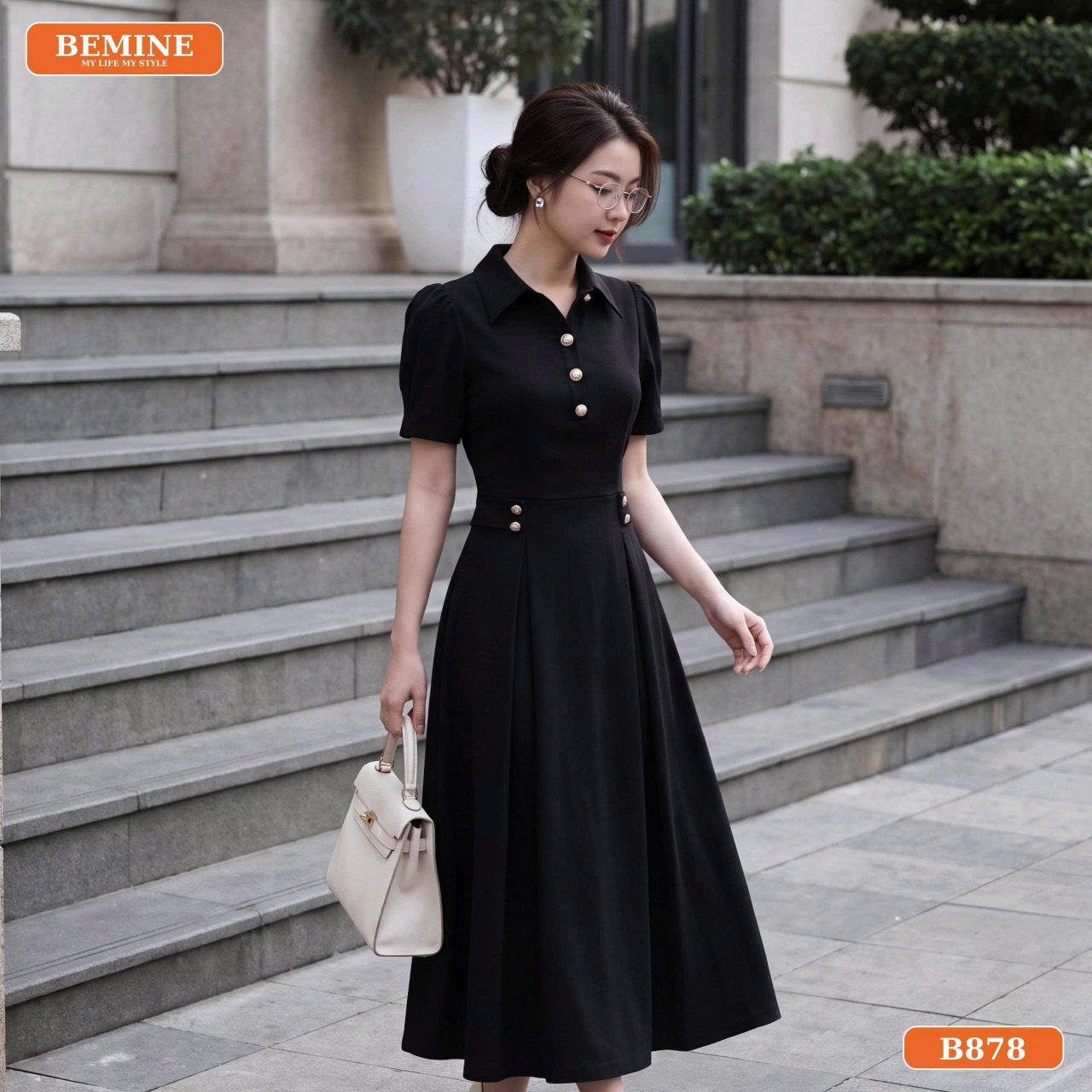 Gợi ý phối đồ thanh lịch cùng đầm thiết kế BEMINE B878