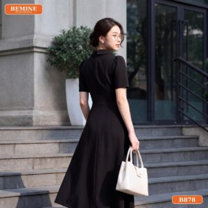 Mặt sau đầm thiết kế B878 với đường khóa kéo chi tiết