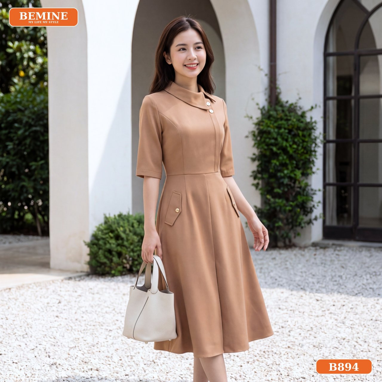 Dáng đầm chữ A B894 phù hợp đi làm