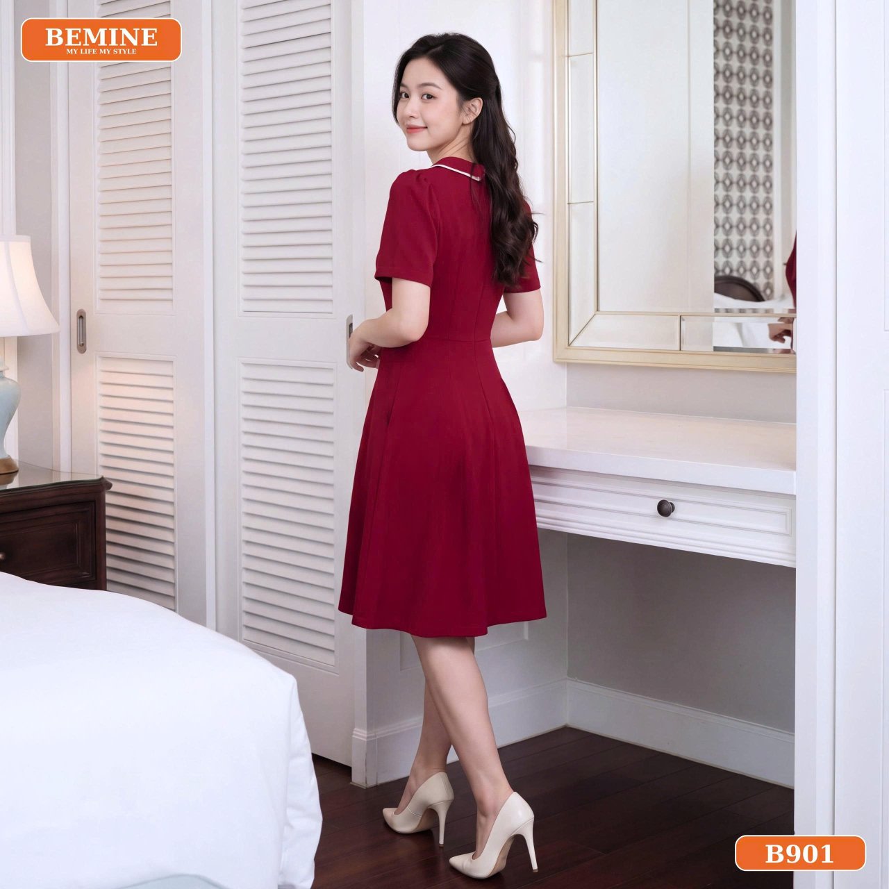 Chi tiết đầm thiết kế B901 BEMINE có túi tiện lợi