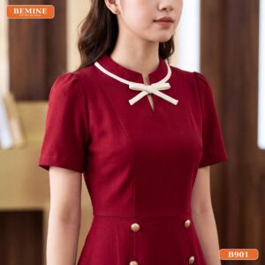 Chất liệu Cotton Thái của đầm công sở B901 BEMINE