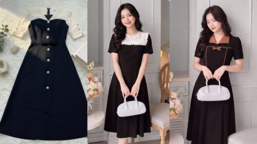 Cách Phối Chân Váy Xòe Đen Dài Đi Làm Cho Phụ Nữ 30 Tuổi hình ảnh