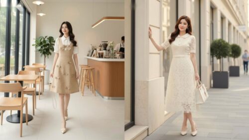Phụ nữ 50 tuổi nên mặc đầm gì đi dự tiệc cưới mùa thu giấu dáng? hình ảnh